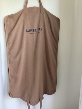 Burberry Garment Bag Tan Khaki Suit Dust Cover Travel Logo Hardware